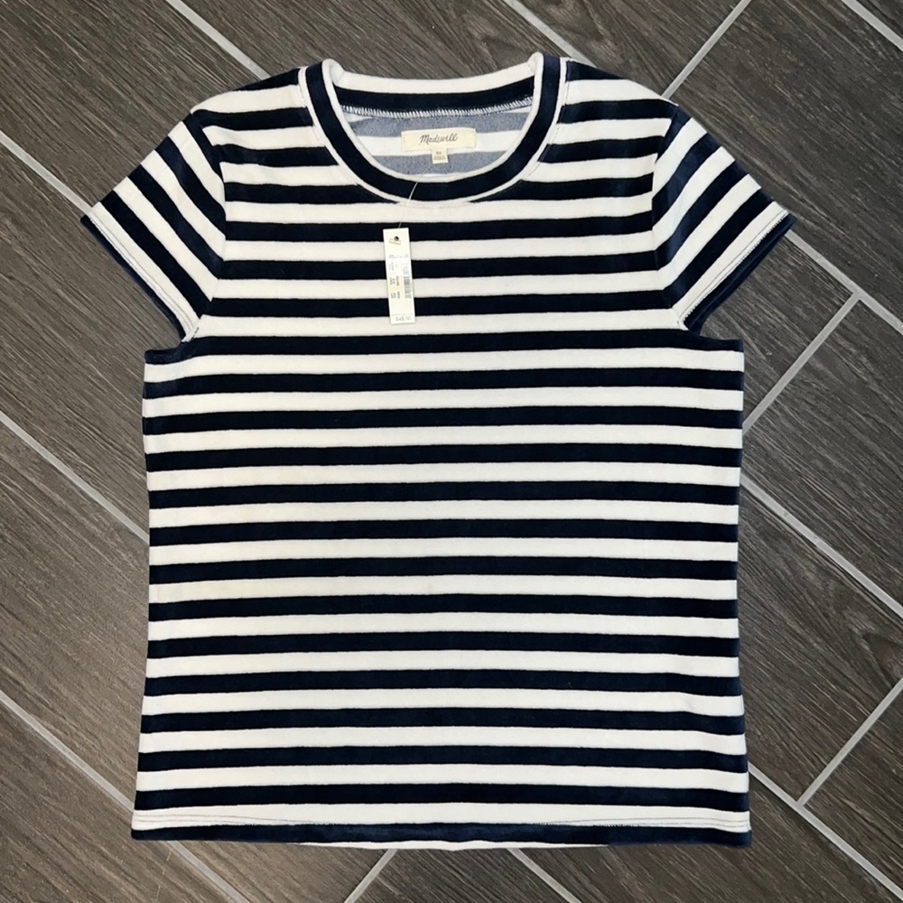 NWT Madewell Terrycloth Stripped Tee XS